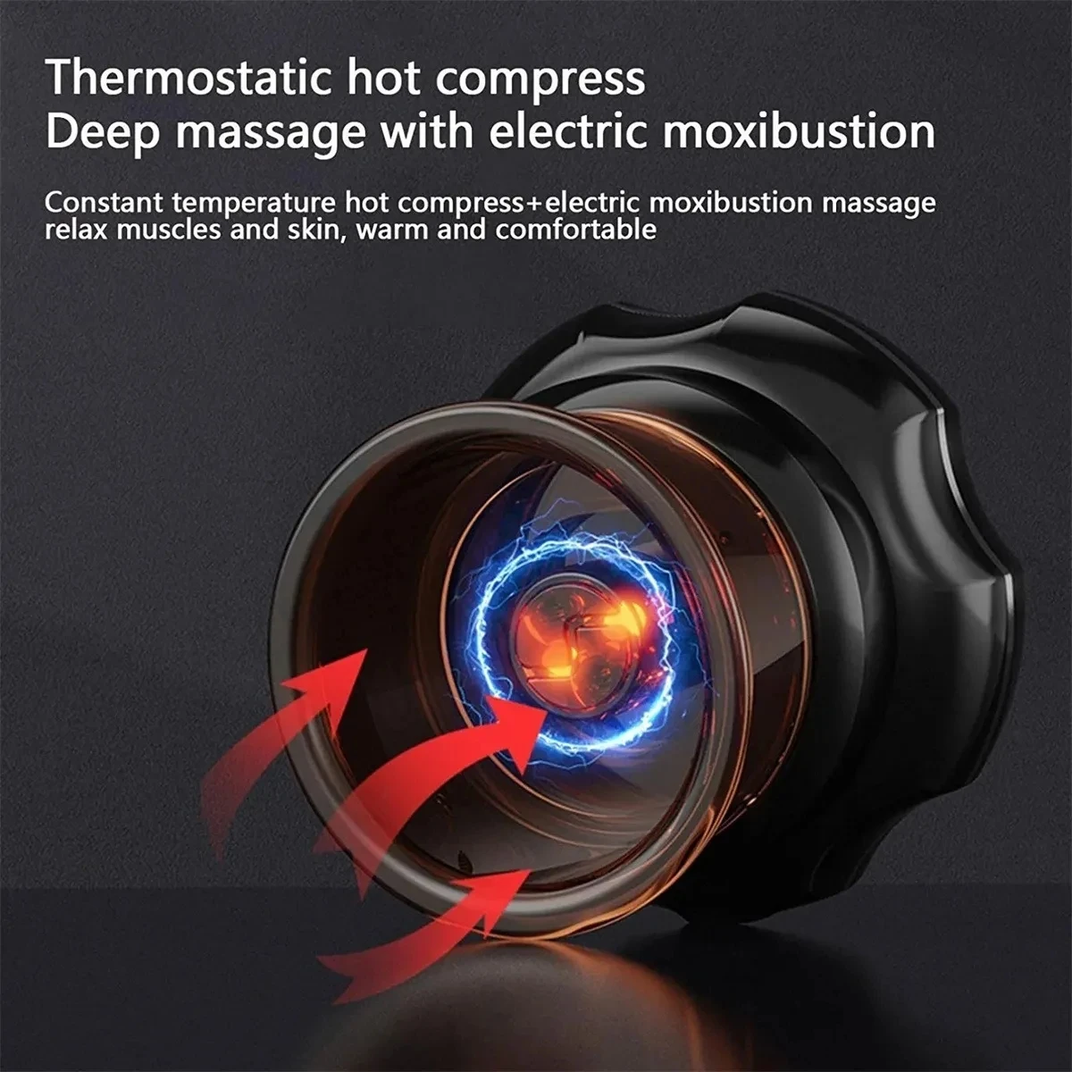 New design 12 Levels Eelectricity moxibustion Vacuum Cupping Intelligent Breathing Negative Pressure Massager  (Multicolor)