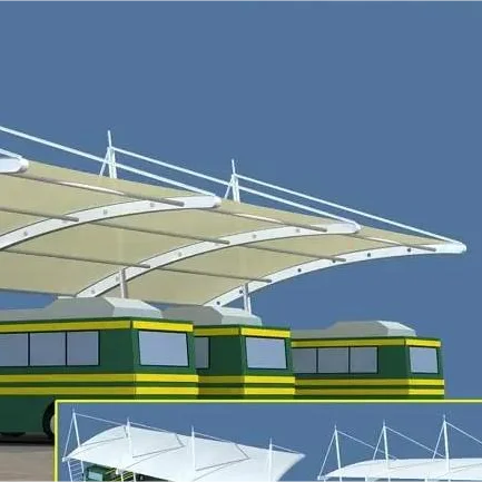 Modern Design Carport Roof Membrane Structure PVDF Fabric Canopy Architecture for Park Application PTFE Type