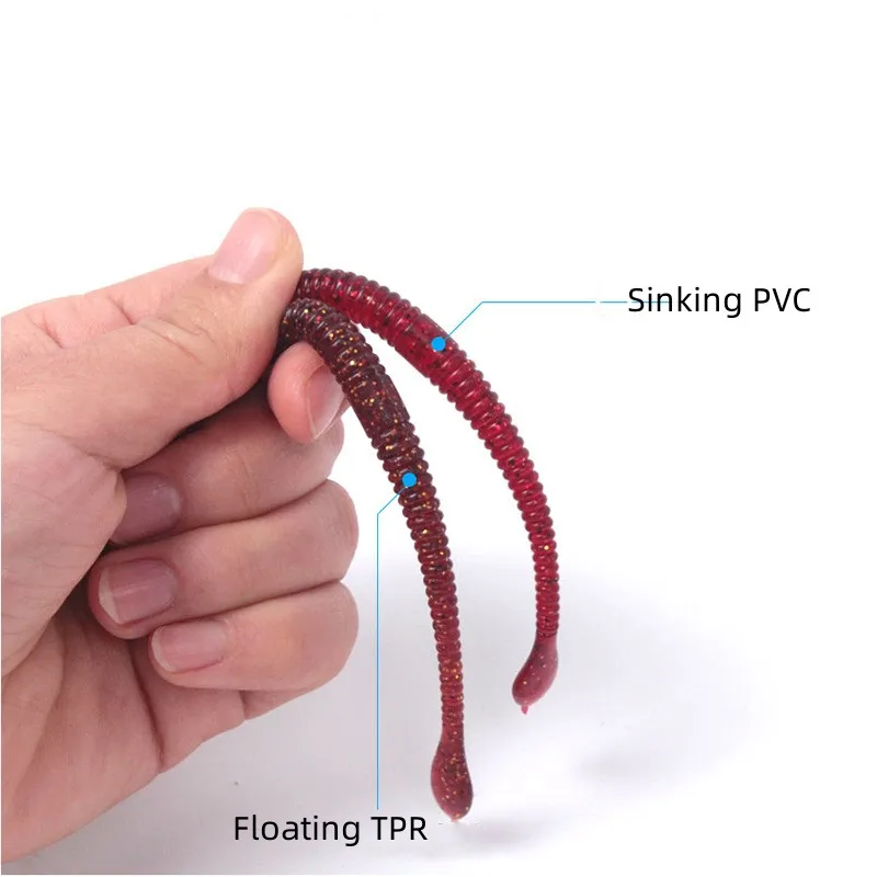 RISING High quality 105mm environmental protection material TPR with salt and fishy  fishing set worm worm soft lure