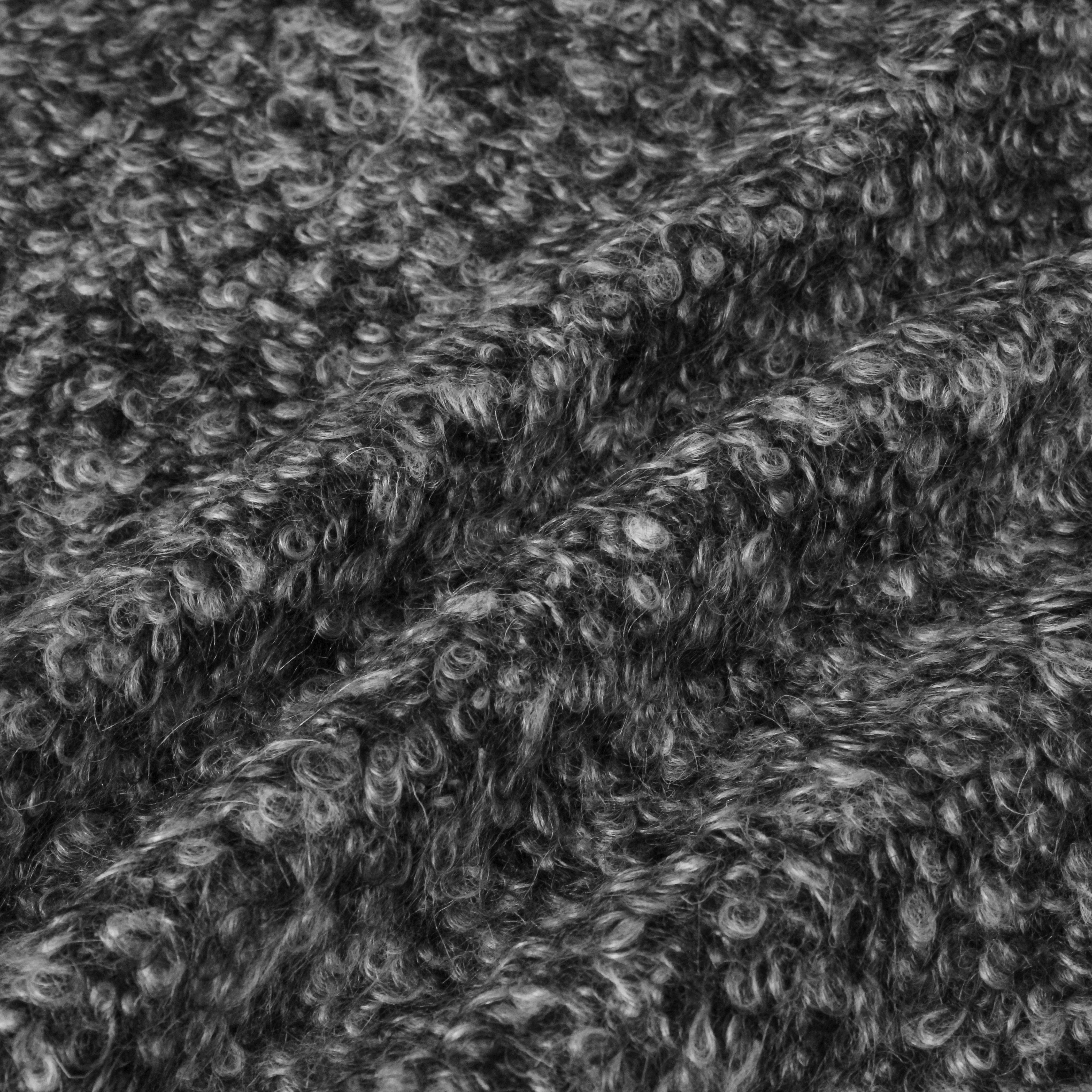 24 Winter New Arrival Super Soft Factory Black White High Percent Mohair Wool Blended FleeceTweed Fabric for Overcoat Suit Dress