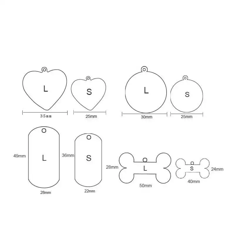 Double Sided Laser Etched Stainless Steel Pet ID Tag for Dog and Cat Engraved and Personalized Pendant Jewelry