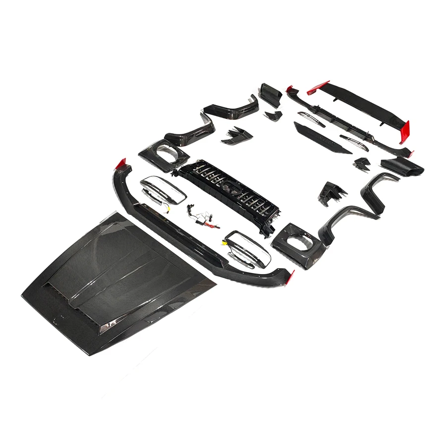 W464 Rocket B900 Body Kit Dry Carbon Fiber Exterior Car Accessories W463A G63 G-Wagon Hood Scoop Spoiler