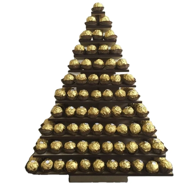 Pyramid Ferrero Rocher Wedding wooden chocolate Display Stand