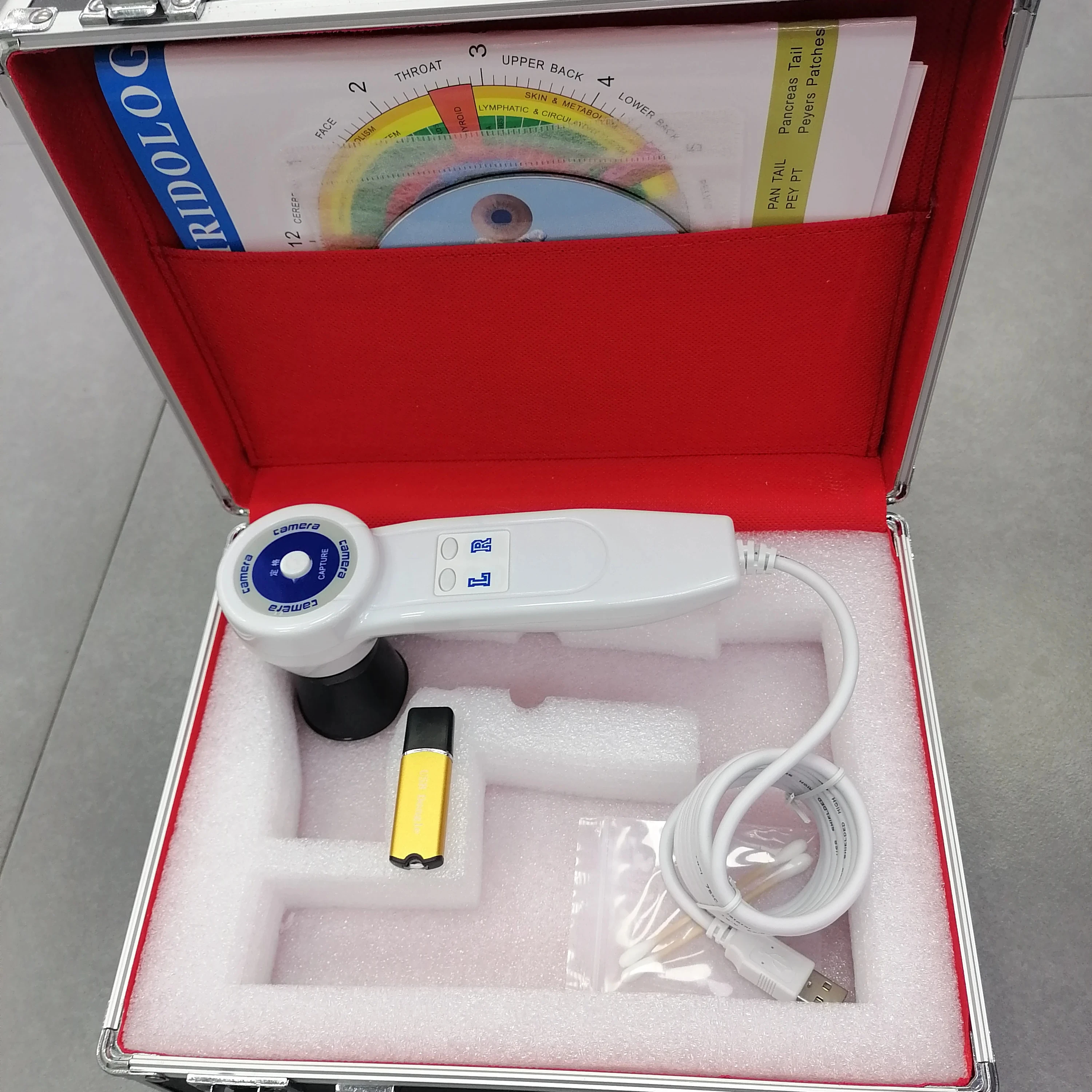 980U 100% positive feedback multilingual Portuguese German Digital Iriscope Iris Analyzer Iridology With Pro Iris Software