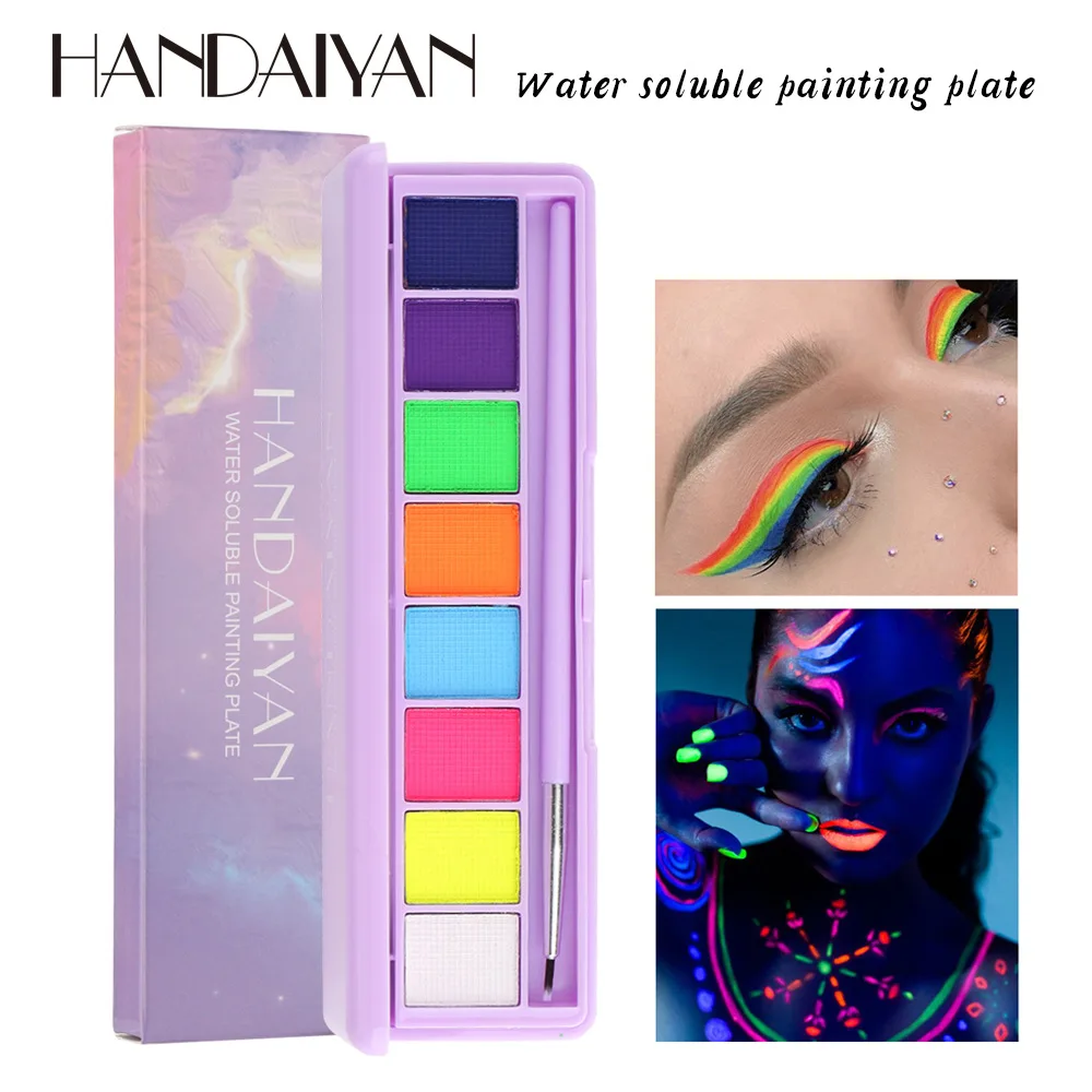 HANDAIYAN Water Soluble Body Art Painting Palette Noctilucent Pigment for Eye Face OEM ODM Private Logo