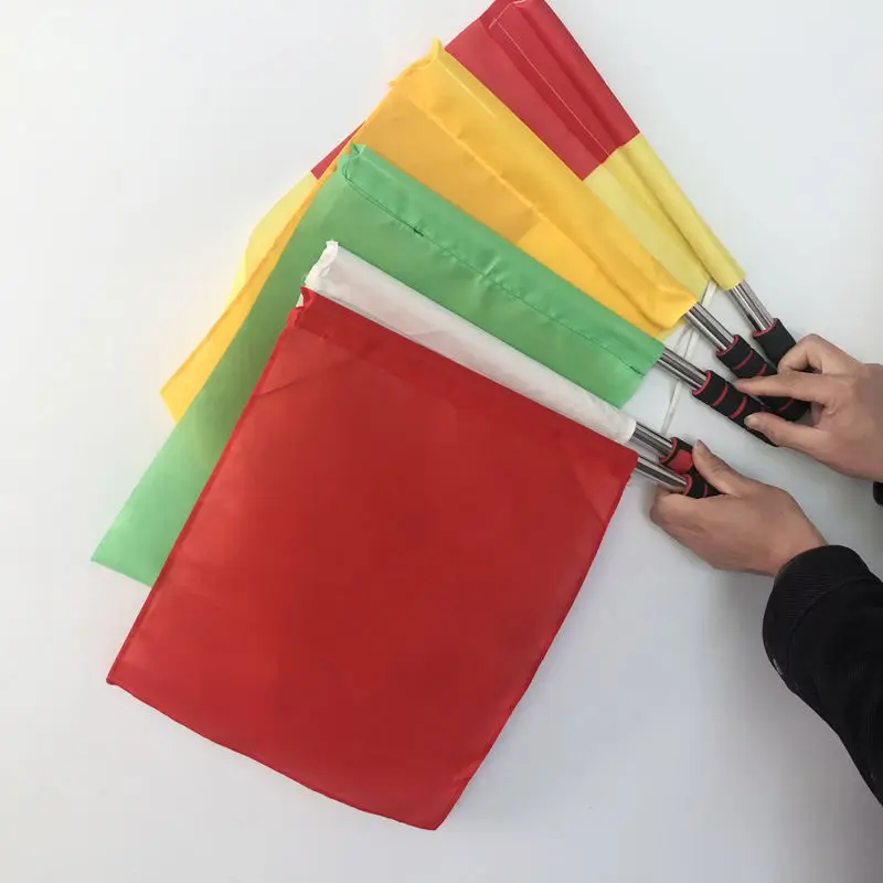 Hot Sales Factory Direct Sale 100% Polyester Play Sports Match Football Soccer Referee Flags