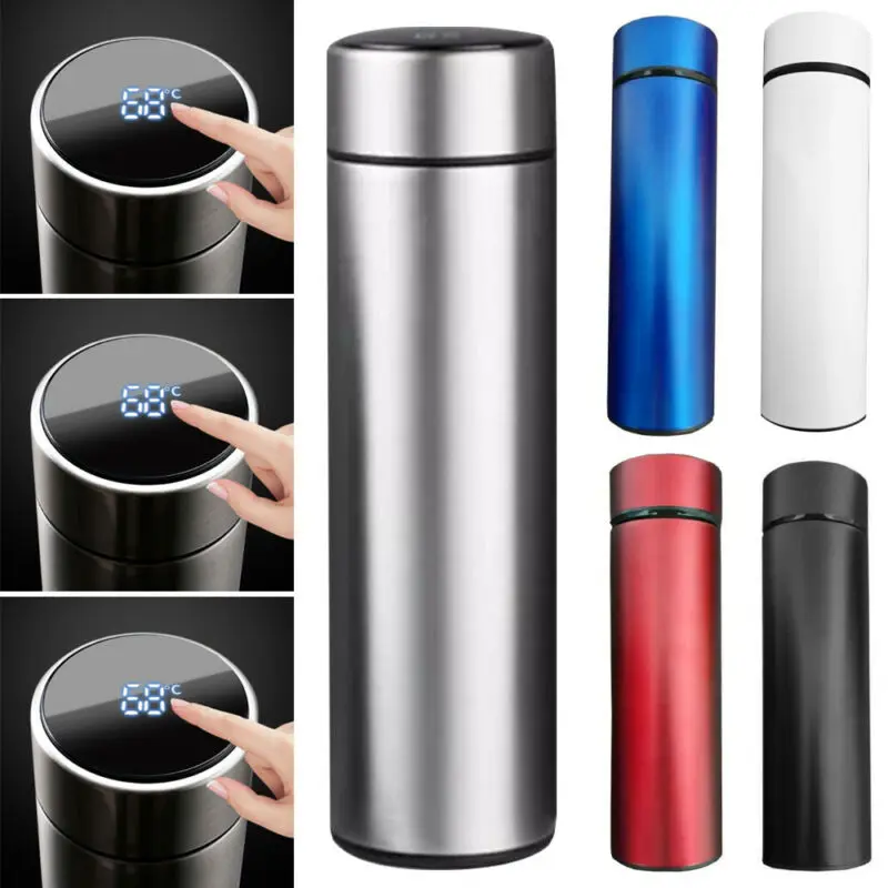 Double Wall Insulated Custom vacuum flask Smart Thermos Water Bottle Led Temperature Display thermos