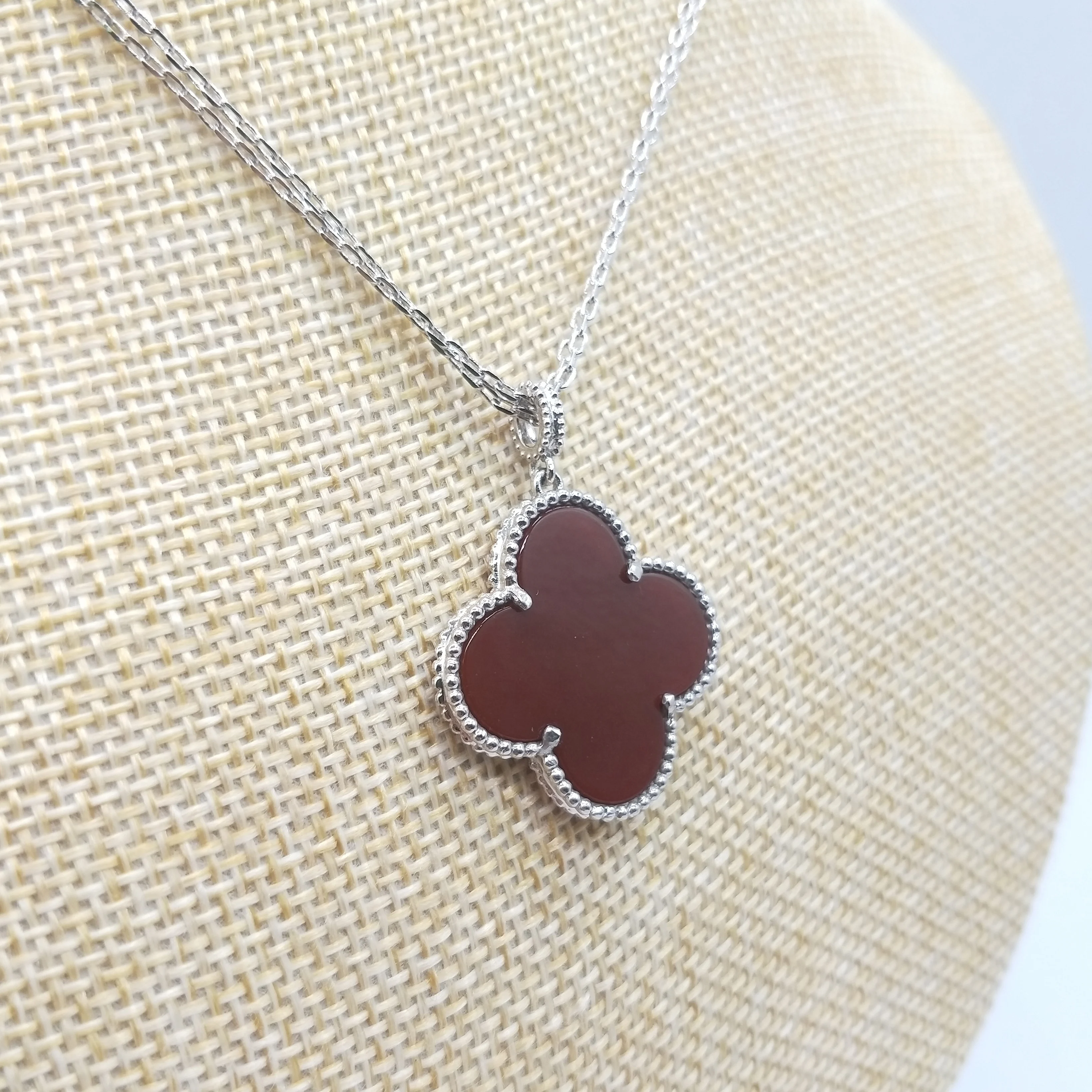 Fashion Classic S925 Sterling Silver Large Flower Clover Necklace High Quality Electroplating Women Jewelry Factory Wholesale