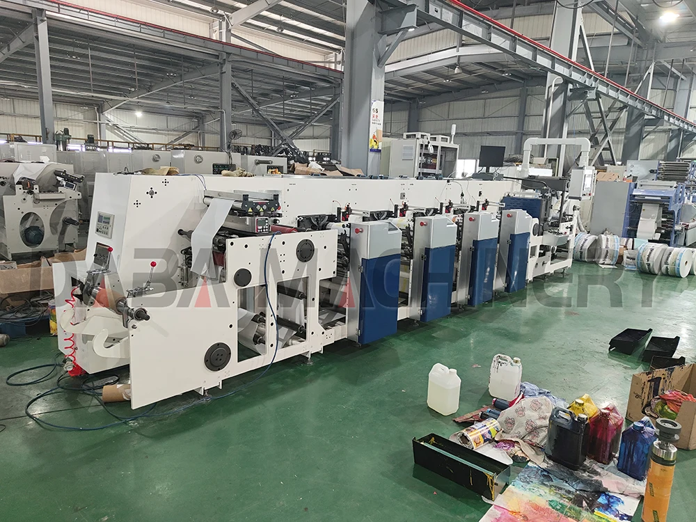 Flexo film adhesive label bopp unit type printing machine