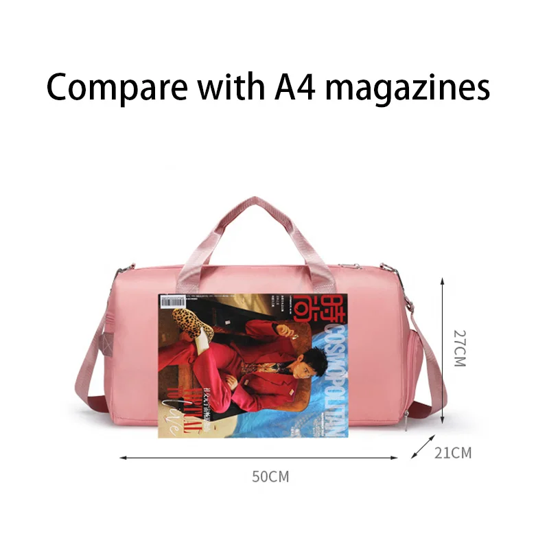 2025 Large Capacity Spend the Night Pink Sport Weekend Bags Training Yoga Bag Waterproof Durable Gym for Women