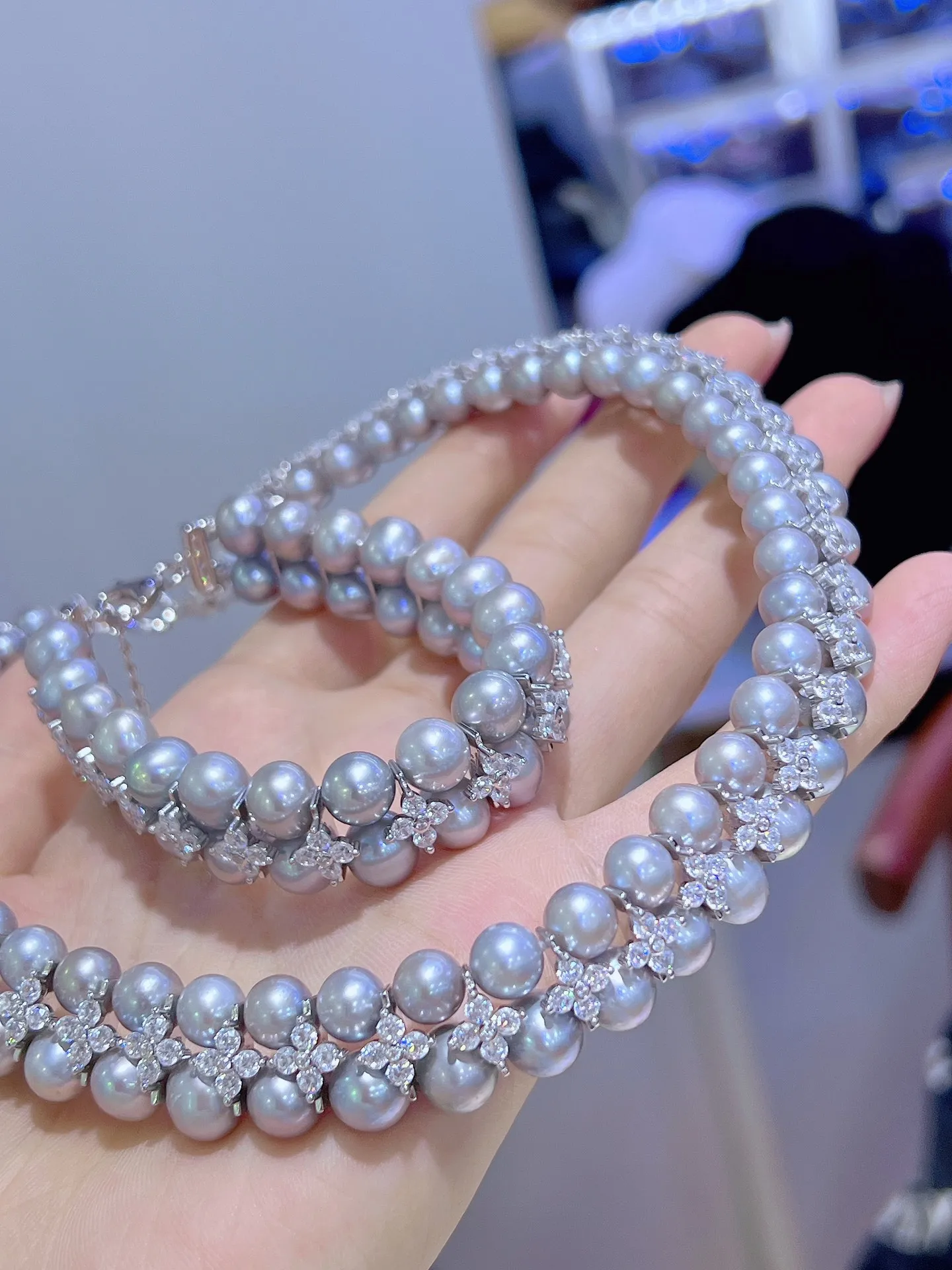 Sterling silver 925  quality natural Freshwater Pearl Bracelet Jewelry for women bracelet women