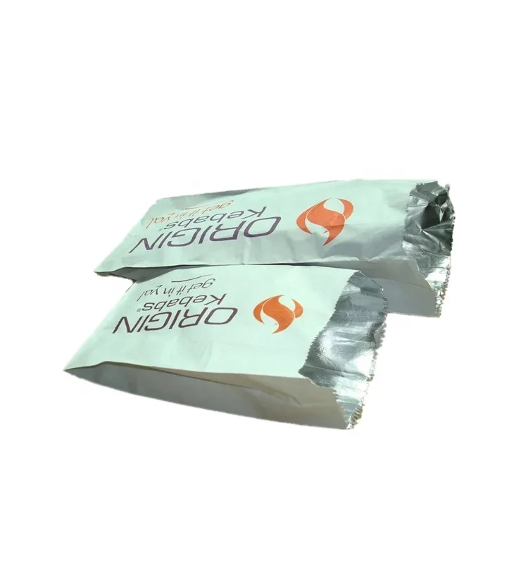 
whole sale kebab aluminum foil lined kraft paper bag for Roasted Chicken 