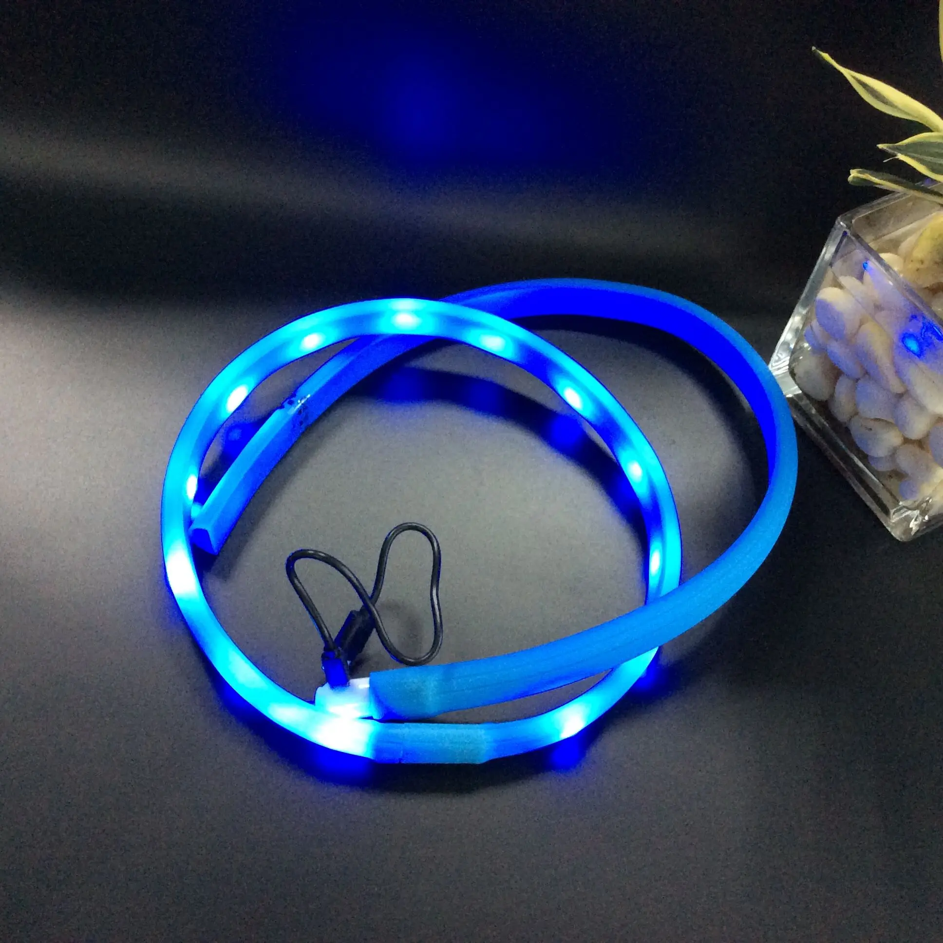 USB Charging Adjustable Led Light Collar Light Up Collar Flashing Dog Collar