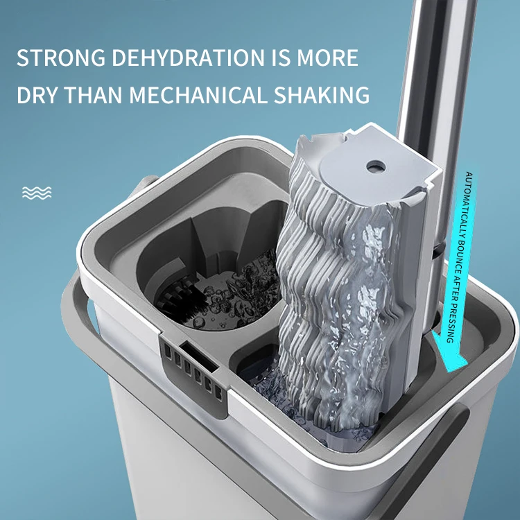 Wholesale Magic Household Wet And Dry Floor Hands Free Washing PVA Sponge Squeeze Mop With Bucket