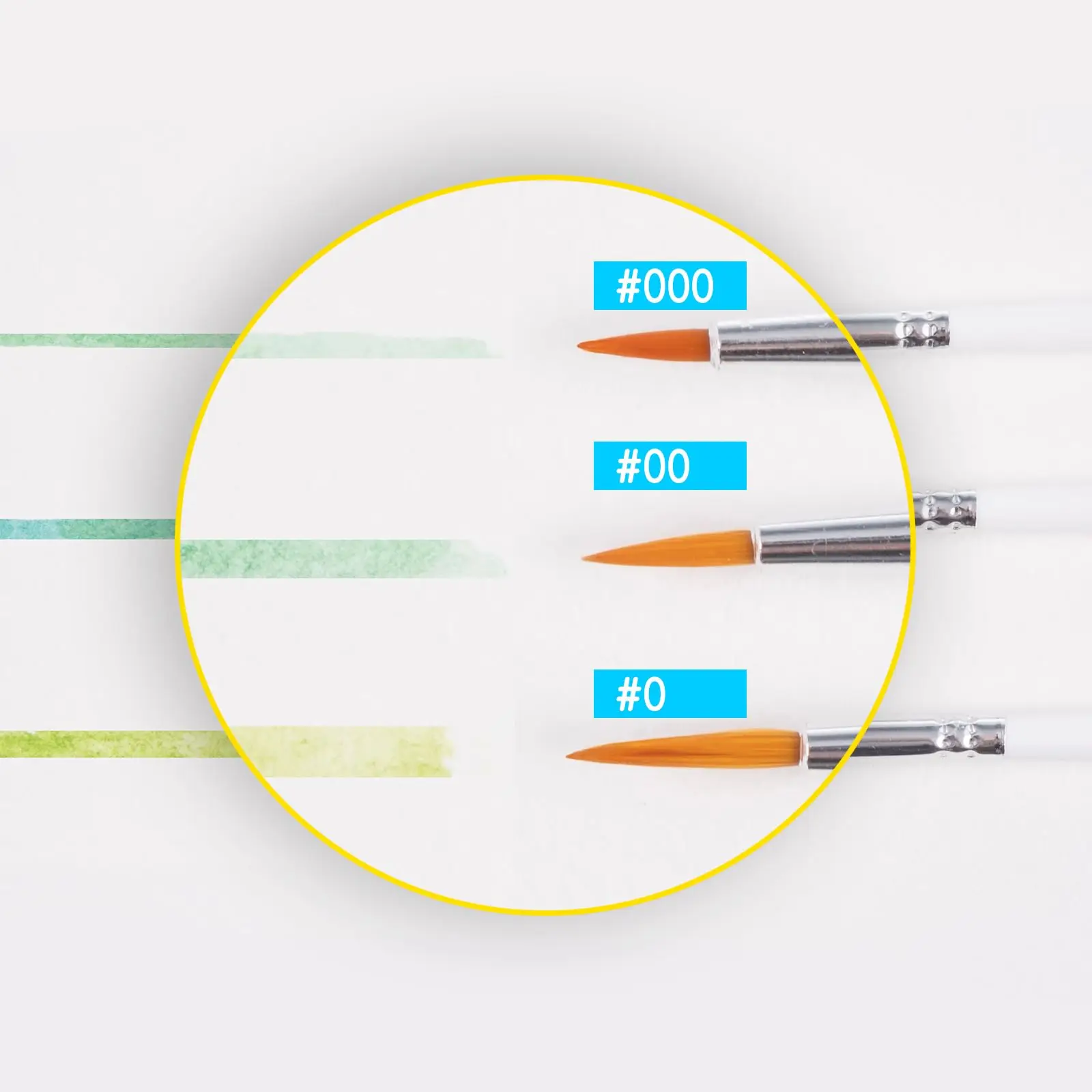 MEEDEN 6Pcs Miniature Detail Paint Brushes Small Fine Tip Paintbrush Set for Acrylic Watercolor Painting Model Paint Brush