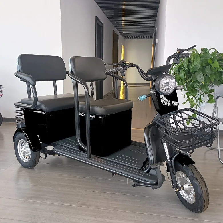 For leisure electric bike with basket for old people electric tricycle adult city fat tire electric trike