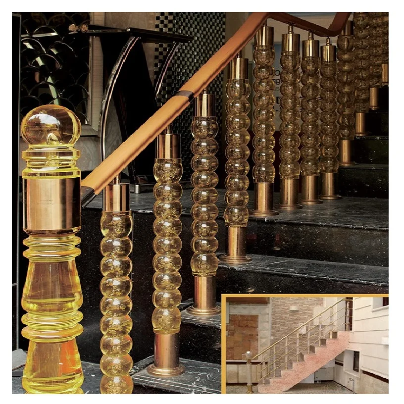 TAKA China factory clear acrylic baluster handrail acrylic crystal stair balcony railing balustrade post