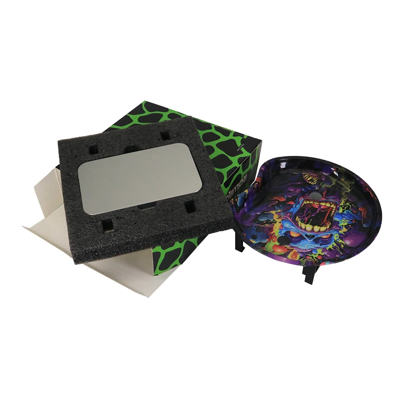 2024 New Arrival Cigarette Workbench  Tobacco Metal Rolling Tray Set Multi-Function Serving Tray Smoking Accessories Kit