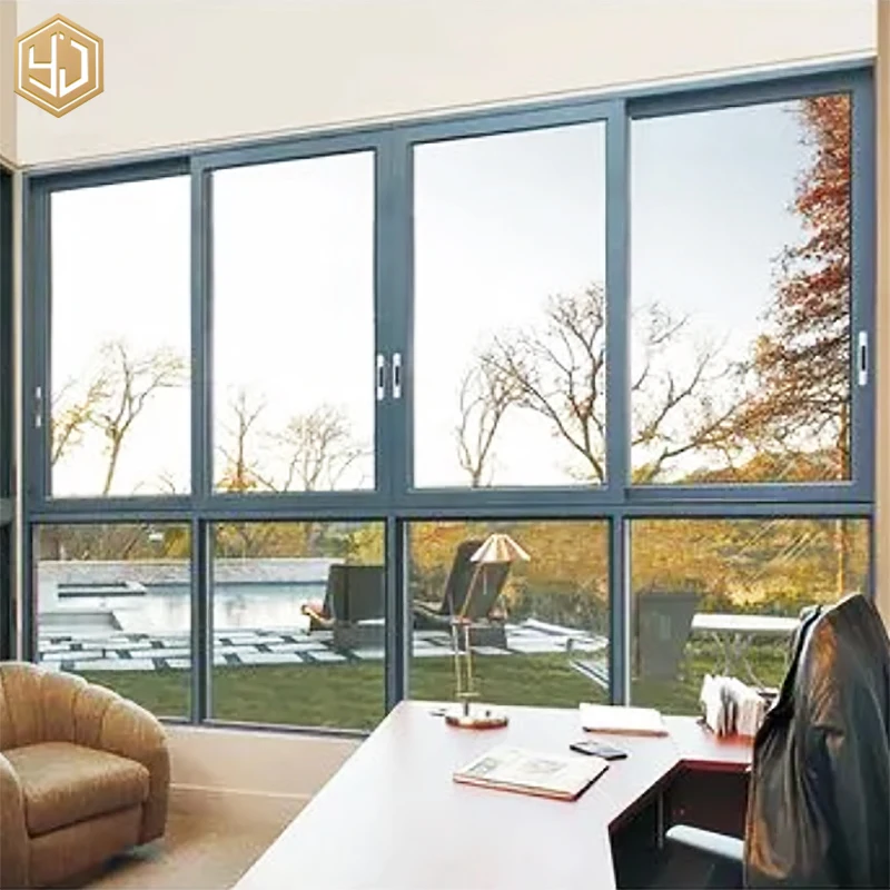 Simple Design 3C Tempered Glass Windows Aluminum Sliding Window For Villa