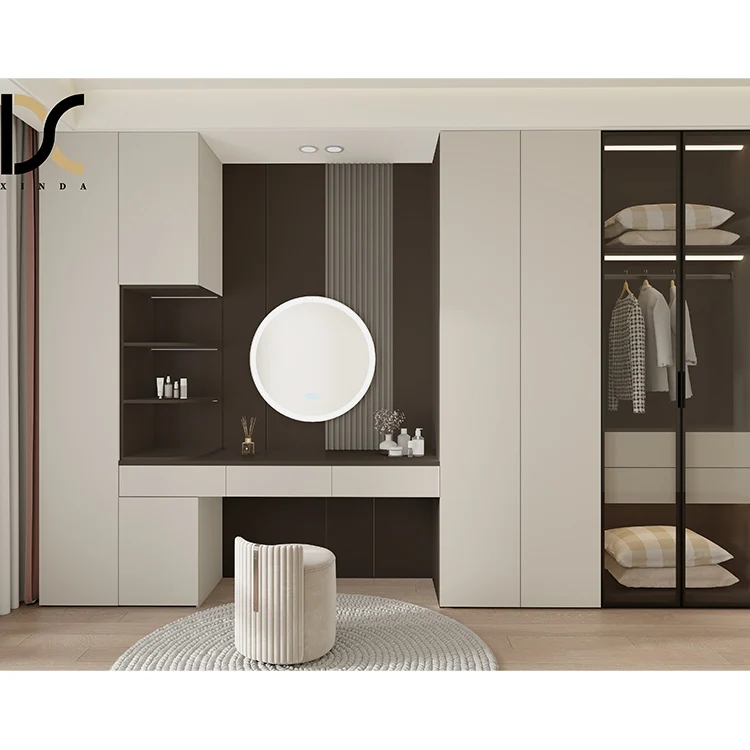 Мебель для спальни современный дизайн стеклянная дверь деревянный шкаф хранения мебель