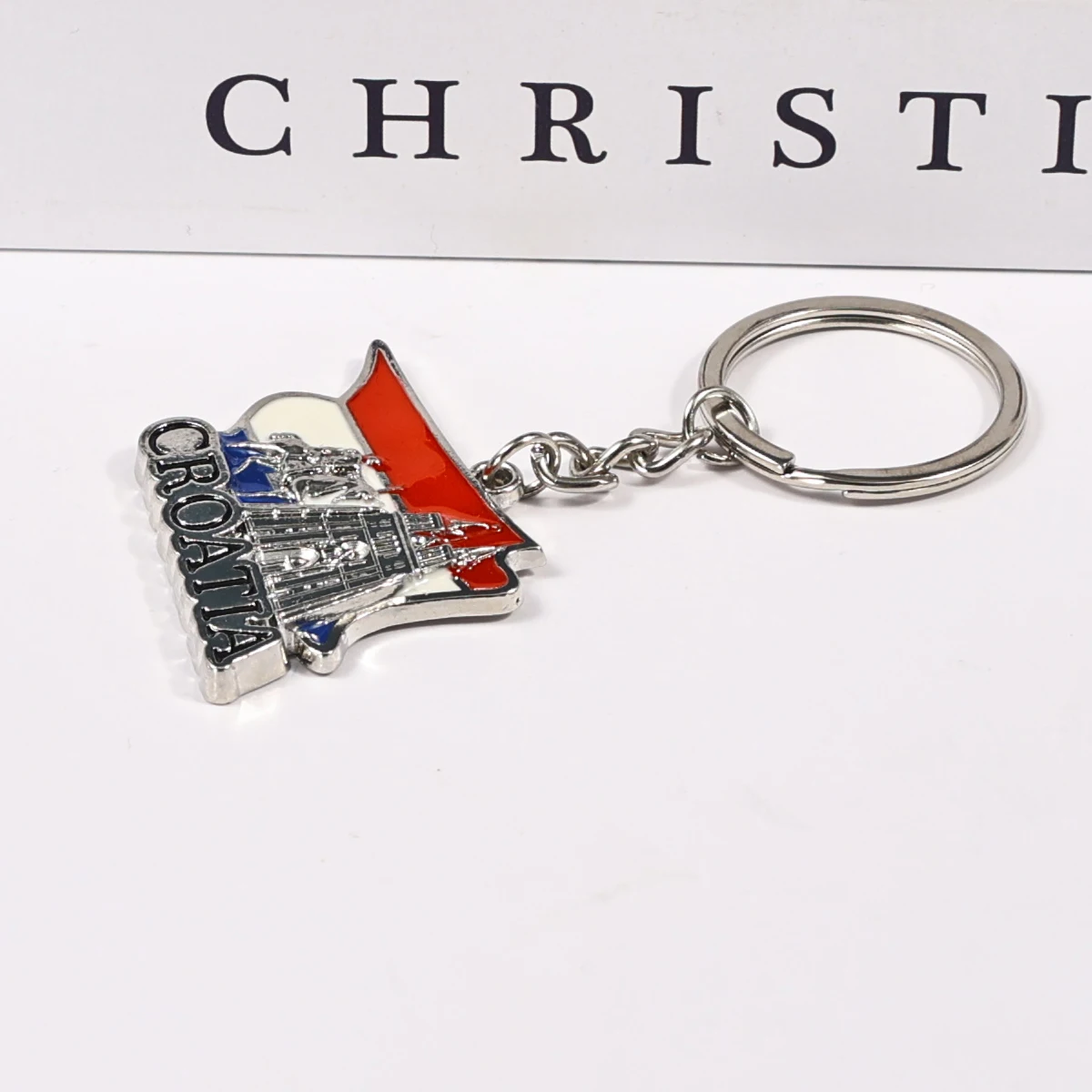 Factory Price Customized Nickel Enamel Keychain Zinc Alloy Metal Die Casting  Key Rings Croatia Tourist Souvenir Gifts