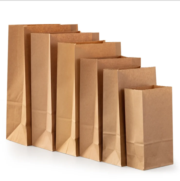 recycle SOS paper bag brown kraft paper food take away paper bag