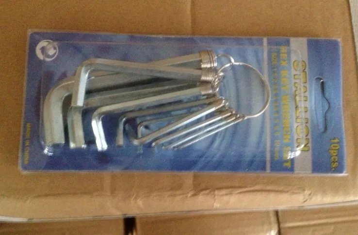 10pcs Reliable Supplier Hex Socket Wrench, Flat Head Hex Key Set