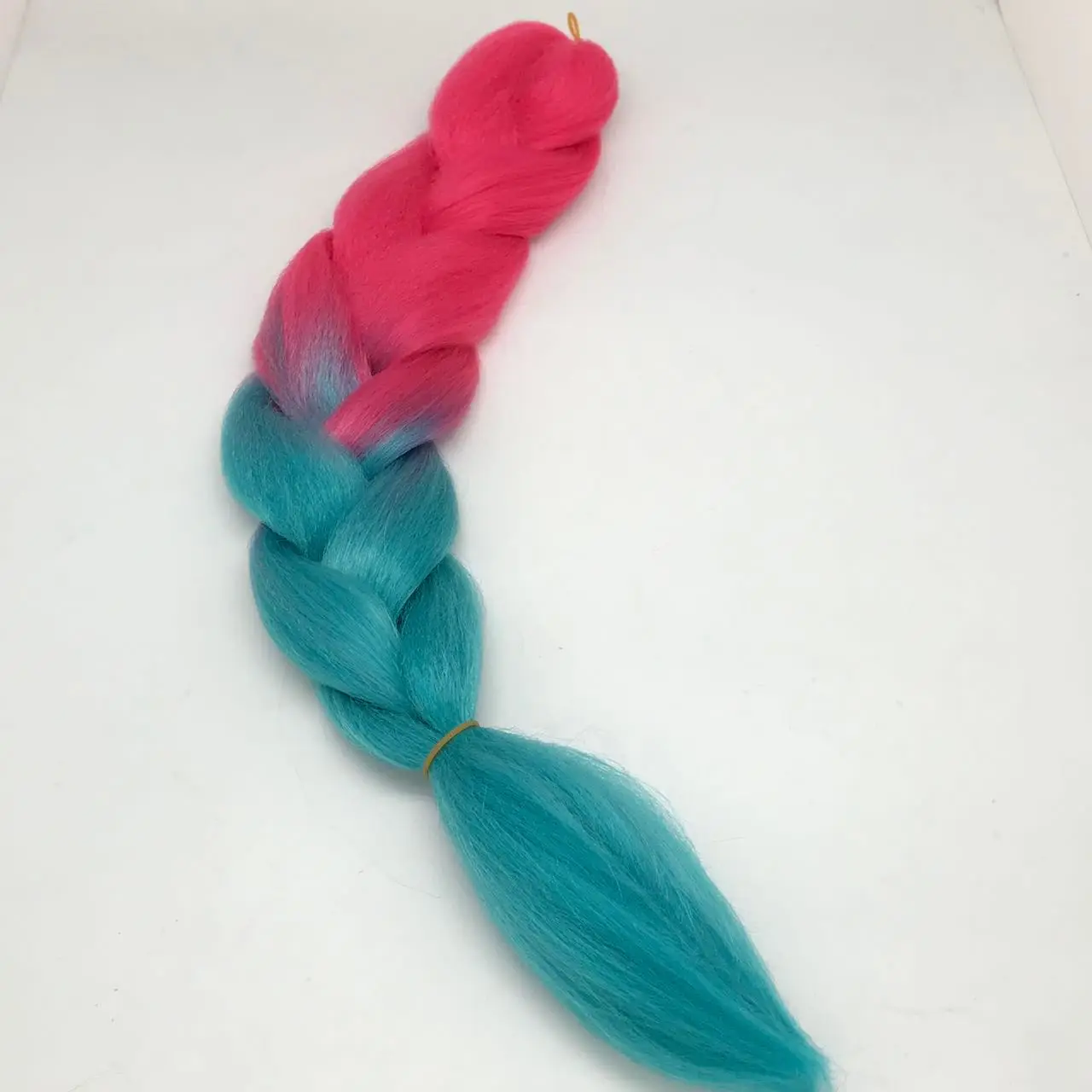 Light red light blue gradient big braid fashion dress wig chemical fiber hair B41