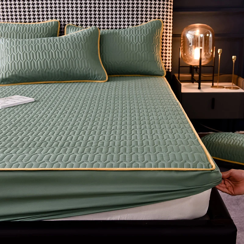 Толстый стеганый удобный матрас защитный чехол постельное белье массажный комплект постельных