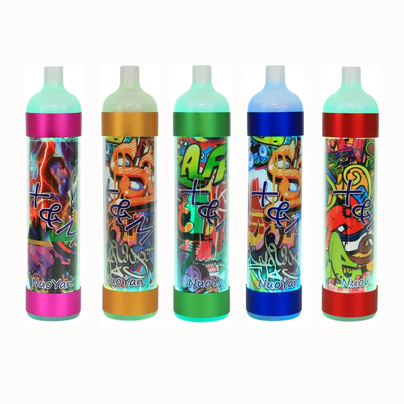 
E-cig maker wholesale Rechargeable dispoable Double taste shine led electric vape 3200puffs case 