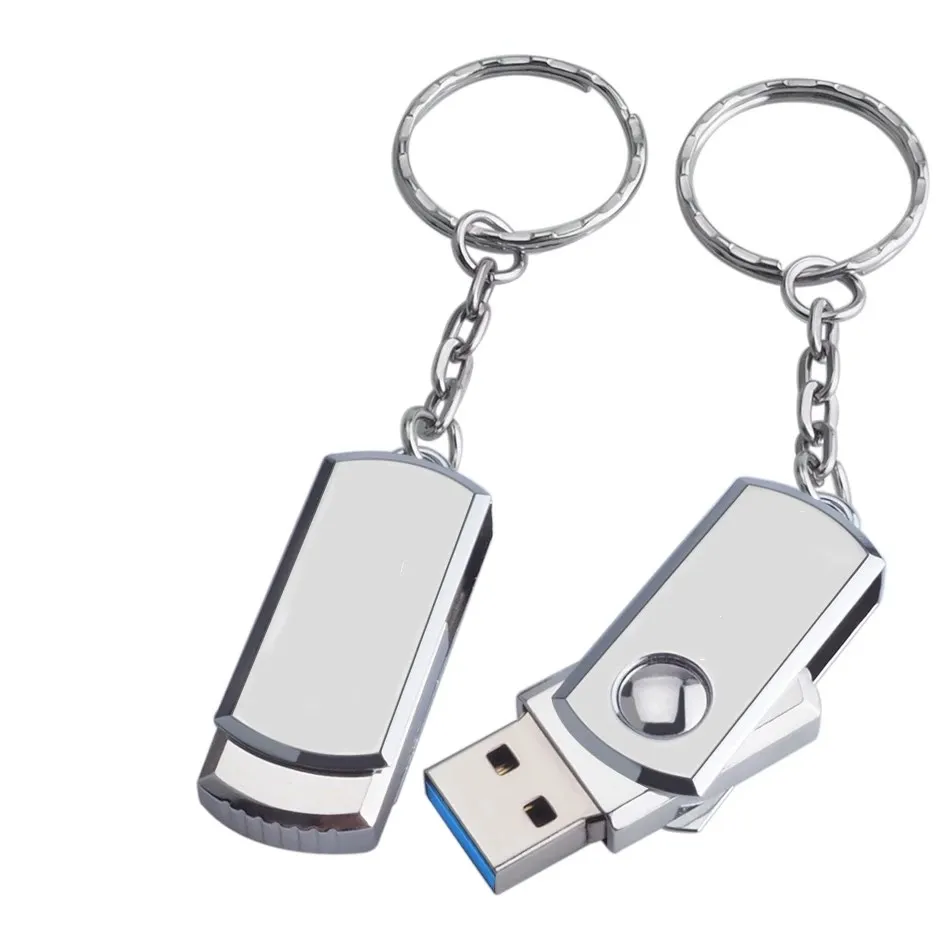 Hot Sale 3.0 USB Flash Drive 256GB 128GB Rotation Pen Drive 16GB 32GB 64GB USB Memory Stick with Keychain