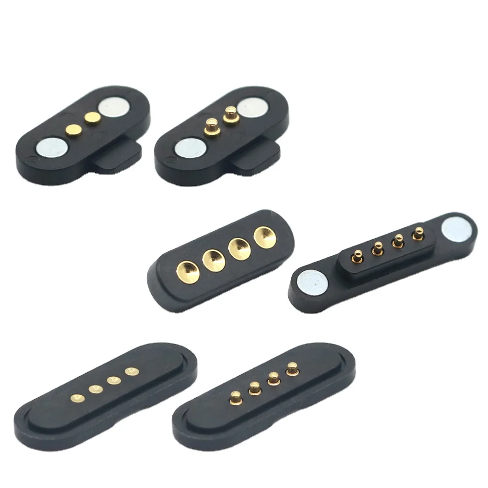 Magnetic Pogopin Connector 2Pin/4Pin DIP Positions Pitch Spring Loaded Pogopin Male and Female Contact Strip with USB