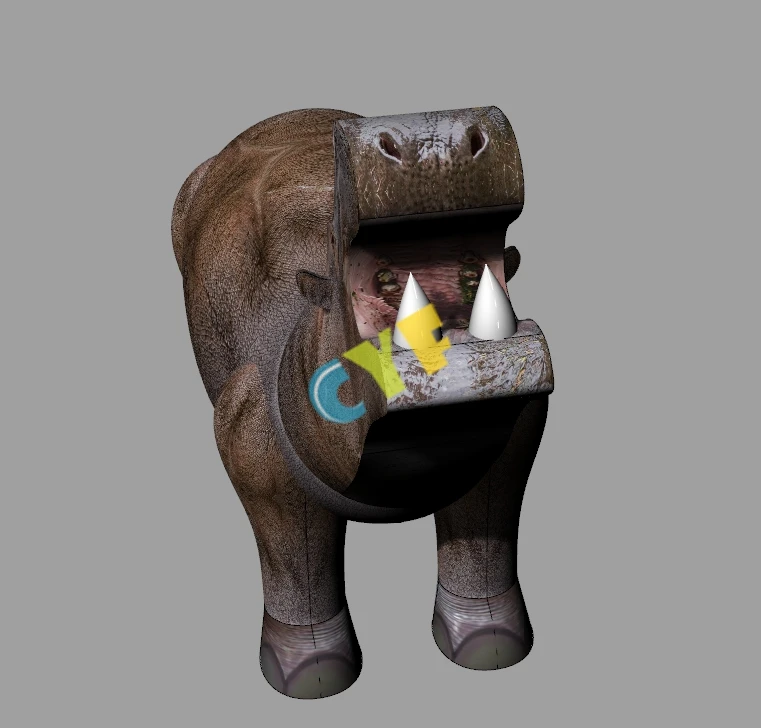 new design inflatable cartoon hippo inflatable animal model for advertising