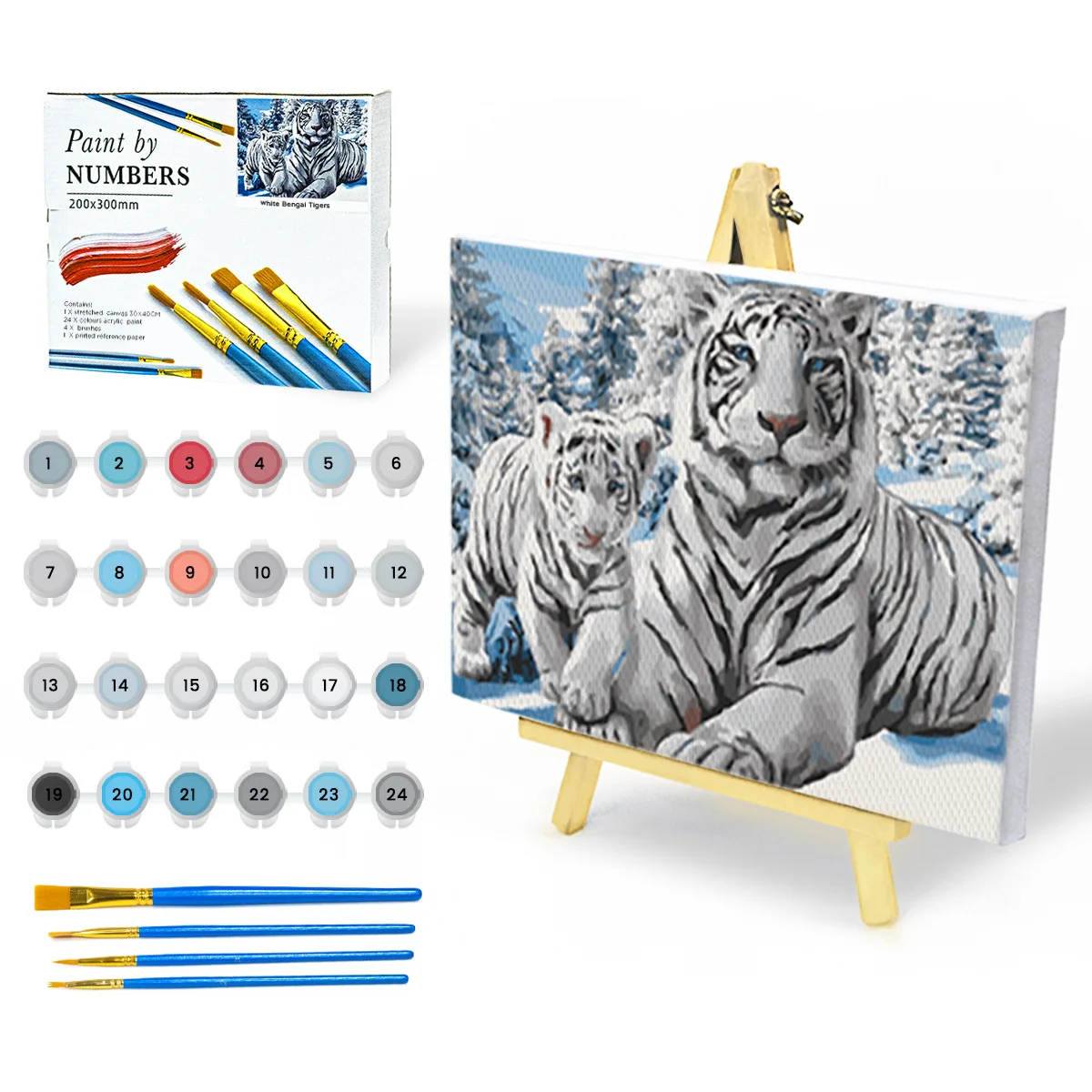 Factory Paint by Numbers Kit for Adults on Canvas with Paintbrush Color Acrylic DIY Drawing Premium Quality Colorwork Paintwork