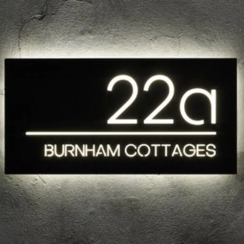 Custom Led house numbers Clear Acrylic Restroom Braille Toilet Door Plates Sign With Light For House Hotel Business