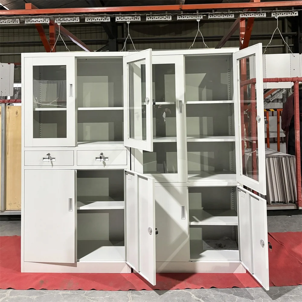 Wholesale Office Filing Cupboard 2 Glass Door Steel Filing Cabinet