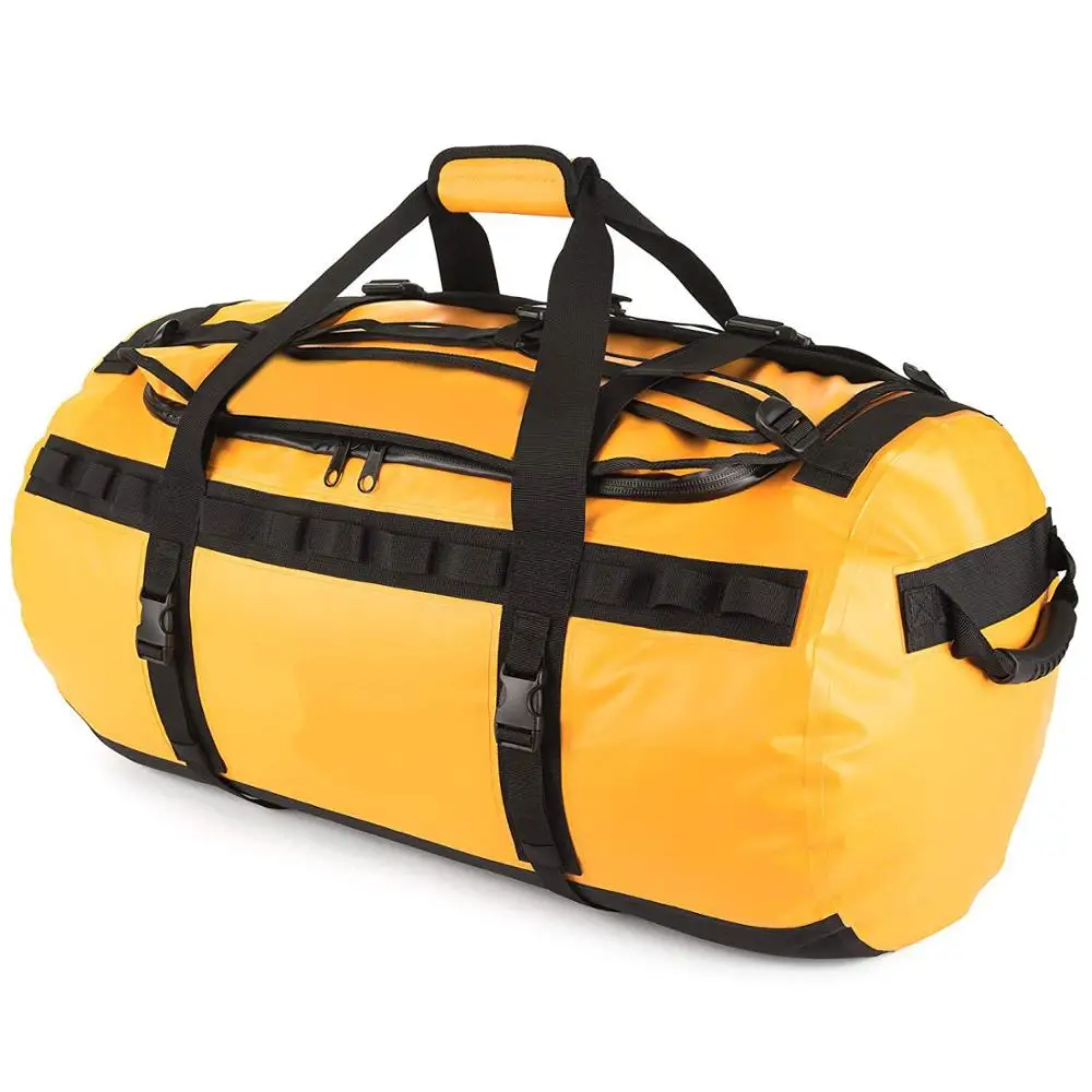 500D PVC Tarpaulin 80L Convertible Duffle Backpack Duffel Bag Waterproof Sports Gym Travel Duffle Bag