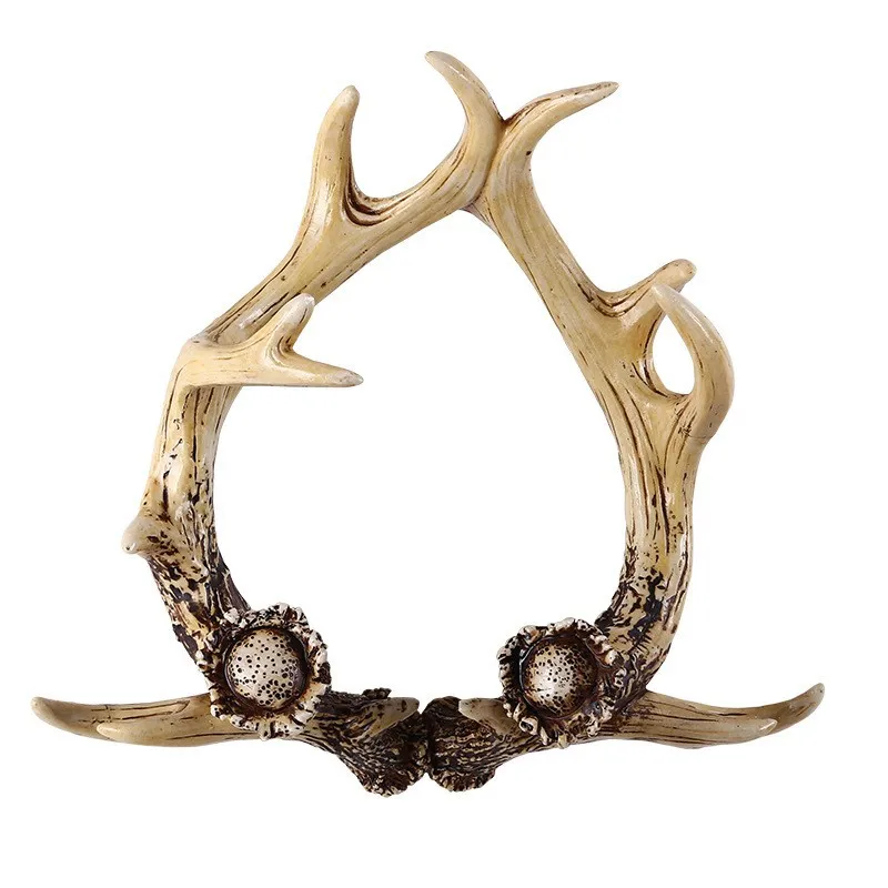 Nordic resin craft deer antler figurine wine rack for home decor