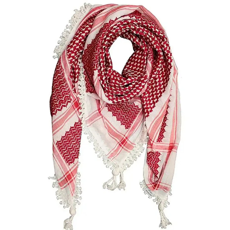 Wholesale sewn Arabian Cotton Men Palestine Head Scarf Islamic Yashmagh Shemagh Keffiyeh Arab Scarf  woven in stock
