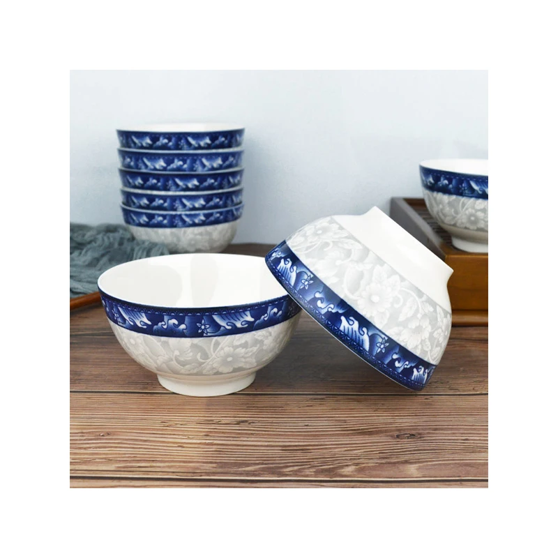 Cost-effective white ceramic bowl customized logo dinnerware round ceramic bowl