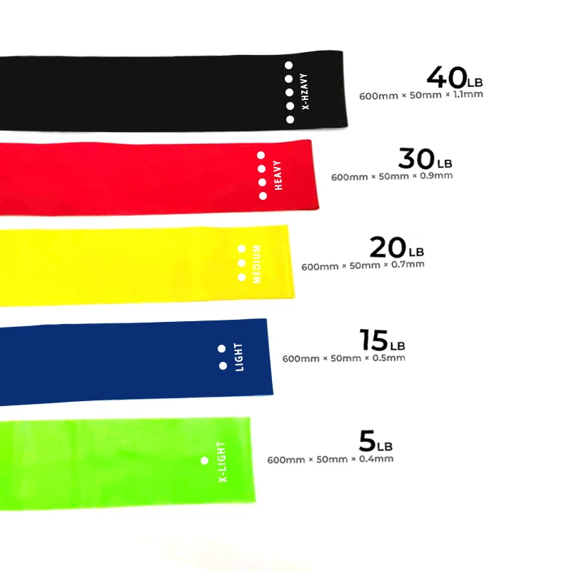 Resistance Bands Fitness Exercise Bands Elastic Set 5 In 1 Yoga Pilates Sports Gym Fitness