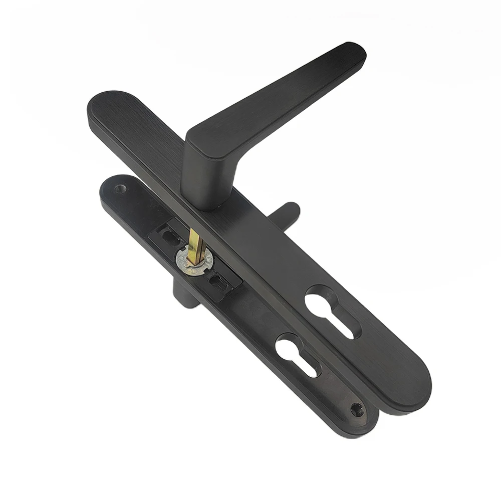 Black knob Lever Zinc Aluminum Handle Knob timber door and brushed stainless internal door handles with separate privacy locks