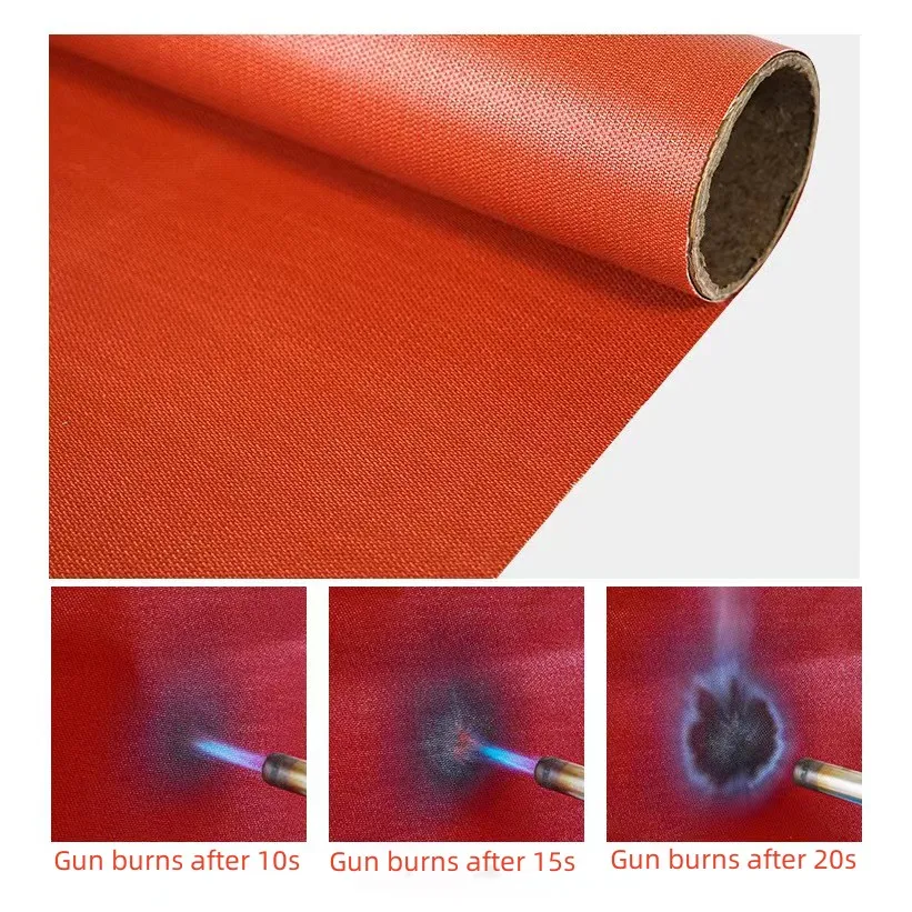 Insulation Sleeve Fireproof Cloth High Temperature Resistant Glass Fiber Liquid Silicone Cloth Double-Sided Coated Flexible
