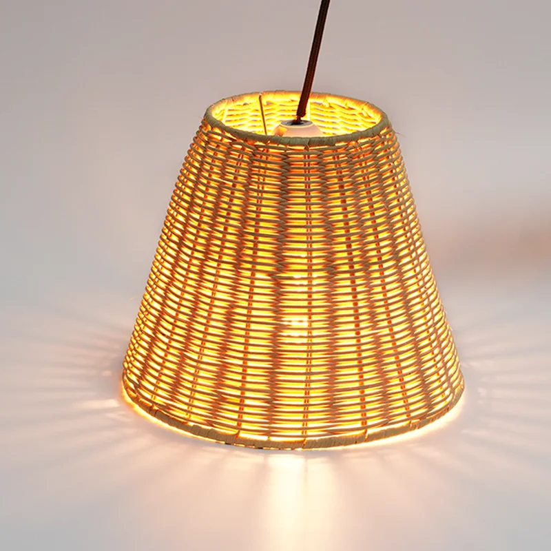 Wholesale Custom Design Home Decorative Ceiling Weaving Wicker Hanging Pendant Handmade Rattan Lampshade