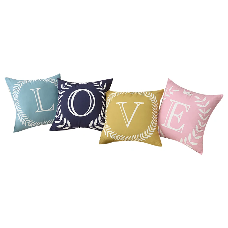 45*45 CM throw Pillow Covers for Bedroom Living Room Dormitory Customized Style letter Pillow Cover