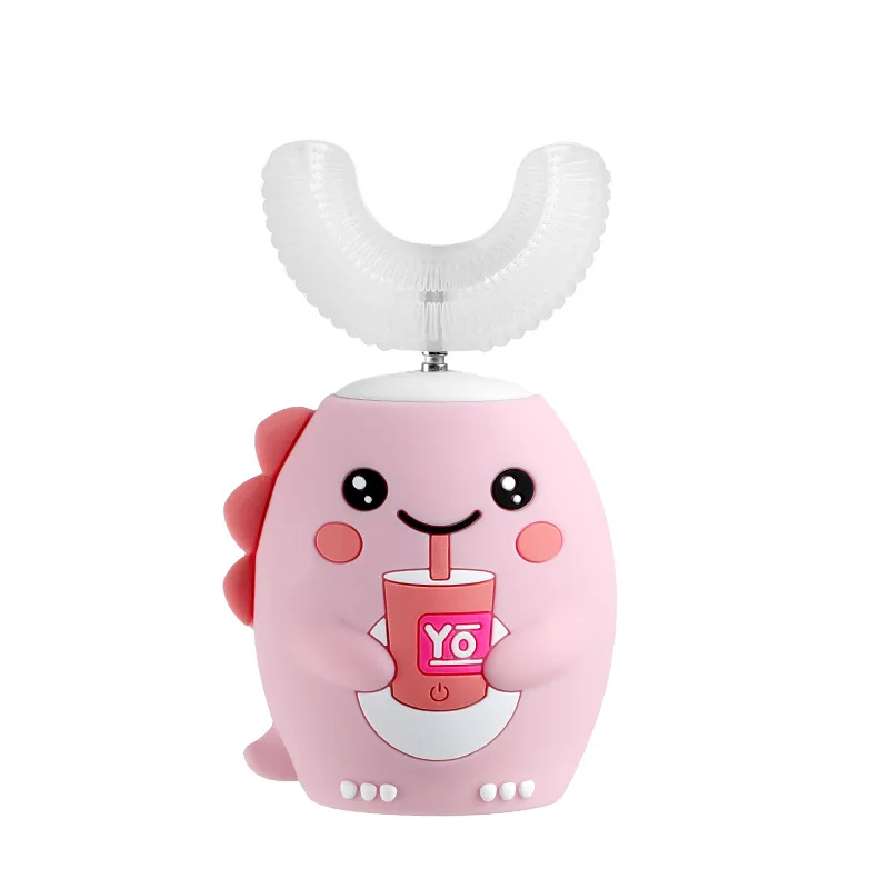 От 2 до 6 лет йо с рисунком динозавра из мультфильма для быстрой зарядки мягкий Универсальный IPX7 водонепроницаемый фруктовая детская u-образная электрическая зубная щетка