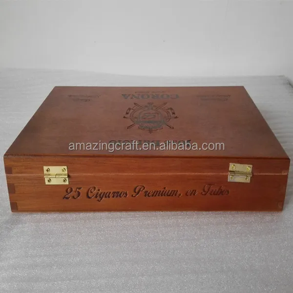 Wood Cigar Case Brown Varnish OEM Premium Gift Package Box Wholesale