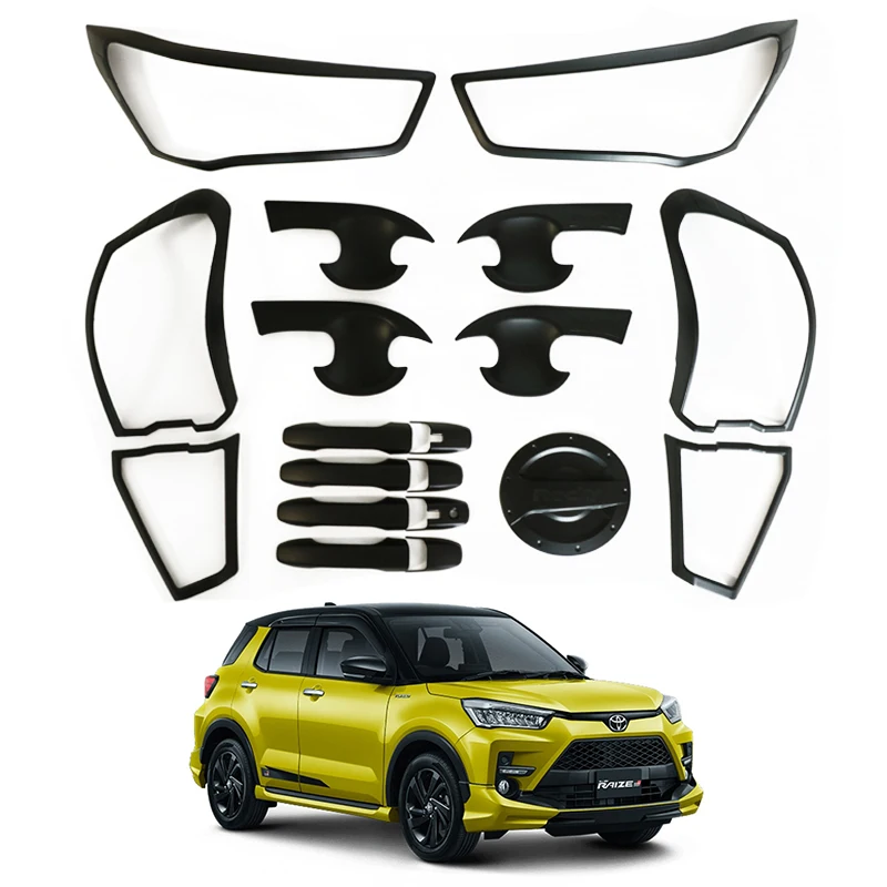 Factory Exterior Accessories Headlight Tail Light Cover Car Door Handle Cover Combo Body Kit Full Set for Toyota Raize 2021