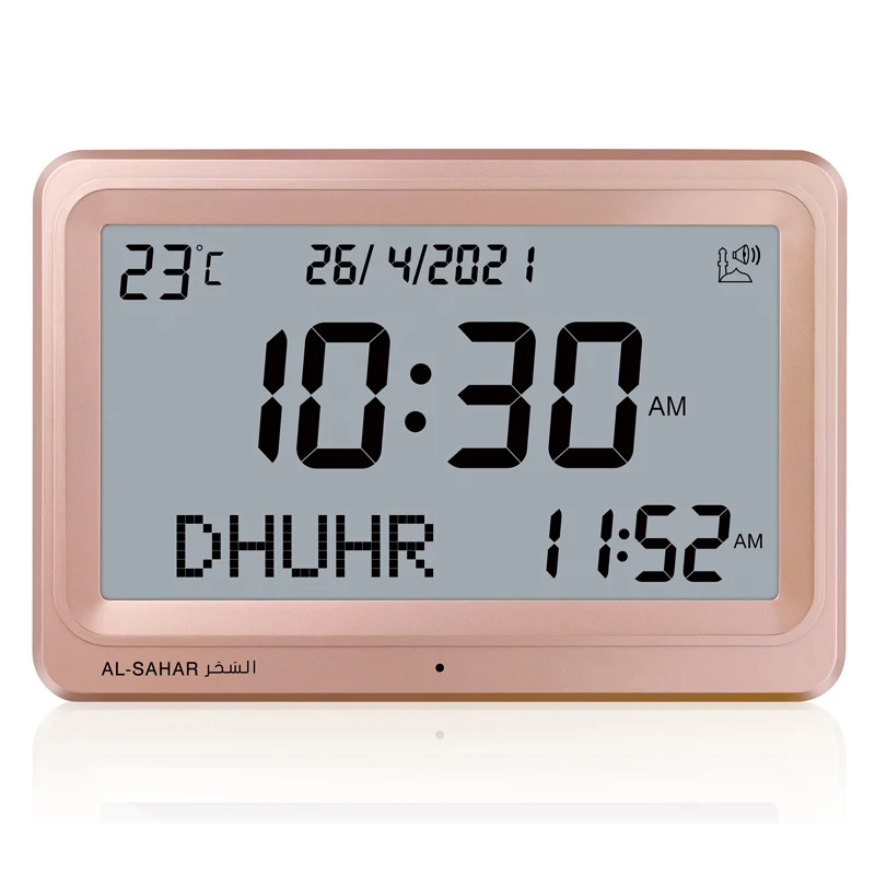 Digital Azan Clock l Timepiecewith Multi Athan Sound Date Week Temperature Prayer Times