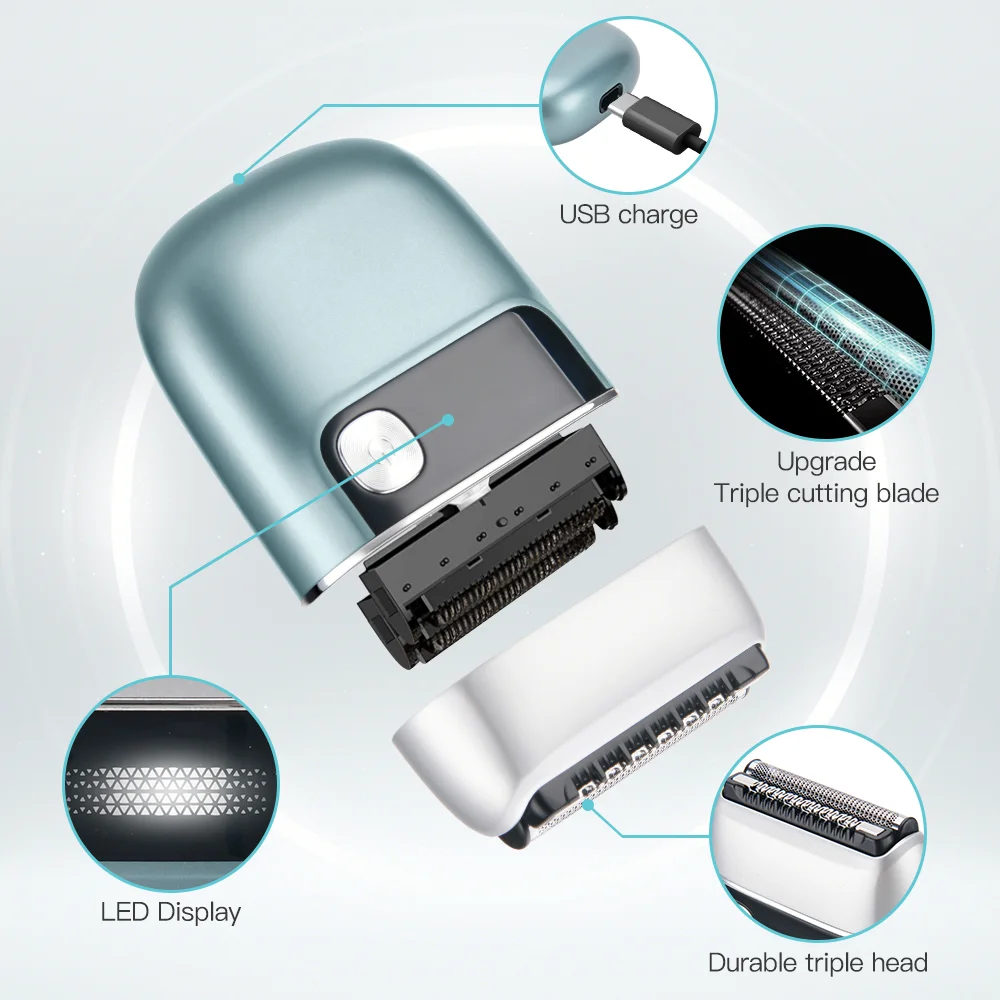 High Quality Metal Case USB Rechargeable Reciprocating shaver Mini Portable Electric Shaver For Men